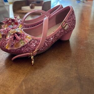 Glittery Pink Kids Dress Shoes